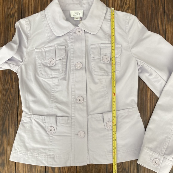 Ann Taylor Loft Size 2 100% cotton lilac jacket - Picture 5 of 11